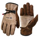 2pk L Leather Cowhide Work Gloves