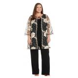 22W Floral Threadwork Pantsuit 3pc