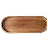 2ct Acacia Wood Serving Trays 11x4in