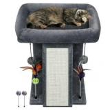Cat Tree with Scratching Board Grey