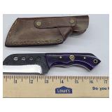 6.5in Knife with Full Tang & Leather Sheaf