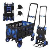 Folding Hand Truck Dolly w/Basket
