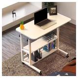 Mobile Standing Desk with Tiered Racks
