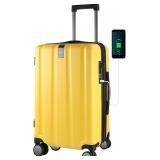 KROSER Hardside Carry-On Luggage USB Port 14x8x21'