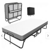 75x31in Folding Bed with Memory Foam Mattress