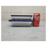 2pk Pyrex Baking Safe Dishes with Lids