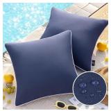 2pc Outdoor Pillow Covers 18x18in