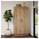 65in Elite Natural Oak Cabinet with Shelves