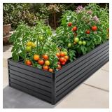 Outdoor Metal Raised Garden Bed, 86x44x25in