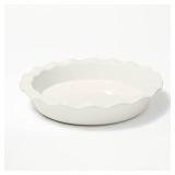9in Figmint Stoneware Pie Dish Cream