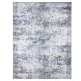 Morning Blue Abstract Rug 8x10ft