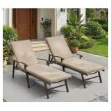 2pc Outdoor Lounge Chair Cushions 78x25x4in