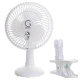 6in Convertible Table-Top Clip Fan, White