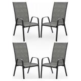 4pk JEAREY Patio Dining Chairs, Gray