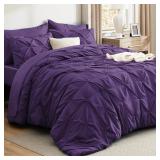 7pc Bedsure Queen Comforter Set Purple