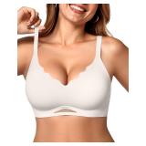 XL OEAK Wireless Push Up Jelly Bra Scalloped