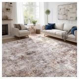 Abstract Non-Slip Rug, Brk Gray, 10x14ft