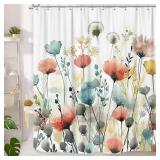 Bevtee Boho Floral Shower Curtain 72x72in