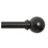 Kenney Chelsea 5/8in Curtain Rod, 28-48in Black