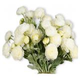 20pc White Peonies Artificial Flowers Bouquet