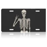 6x12in Aluminum Skull License Plate