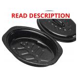 13in Roasting Pan with Lid Enamel Roaster