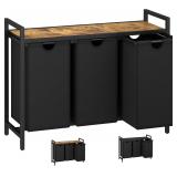 3-Section Laundry Hamper with Bags, Two-Color