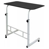 Overbed Table with Wheels Pneumatic Black
