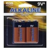 4ct CVS Health Alkaline Batteries, 9V