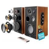 2pc Majority D100 Bookshelf Speakers w/Remote