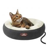 Constant Temp Donut Heated Pet Bed, Grey