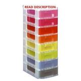 8-Drawer Storage Tower w/Wheels 34.75x16.4x11.6in