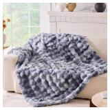 80x63in BENVWE Fluffy Faux Fur Throw Blanket