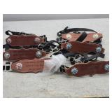 6pc Personalized Leather Halters Unknown Size