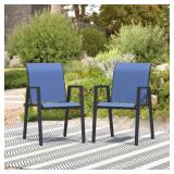 2ct Outdoor Patio Chairs 34.9x17.5in