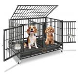 Homey Pet Heavy Duty Pet Crate w/Divider 43x26in