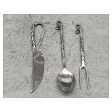 3pc Medieval Cutlery Set w/Leather Case