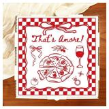 50pc Whaline That's Amore Pizza Box Labels 12x12in
