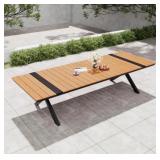 Outdoor Dining Table w/Umbrella Hole 118x40.6in