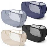 4pc Foldable Basket Hampers 14x14x23in