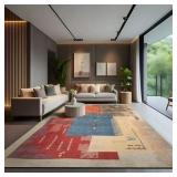 Rain Collection Retro Rug 5x7ft