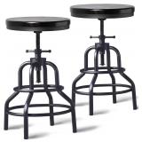 2ct Vintage Industrial Bar Stool Pair 20-27in