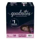58ct LG Goodnites Girls Nighttime Underwear