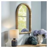 Hill Arch Natural Seagrass Mirror, 34x24in