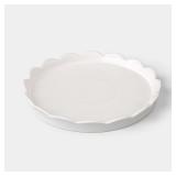 9in Round Scalloped Ceramic Tray Room Essentials
