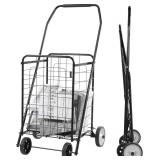16.5x17.7x39.2in Foldable Shopping Cart