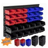 30pc Plastic Wall Mounted Storage Bins 25.2x16.2'