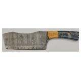 12in Damascus Cleaver Knife with Sheath