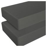 2pk Microfiber Crib Sheet 28 x 52in Dark Grey