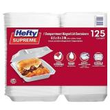 125ct Foam Hinged Lid Containers 9.5x9x3in